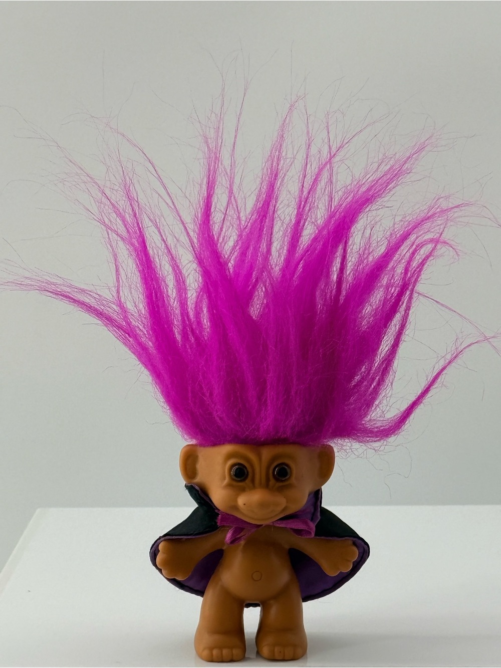 Russ Berrie Purple-Haired Troll Doll with Cape
